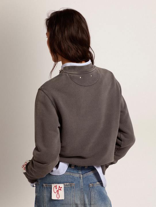 mujer sudadera de la colección gris antracita con cristales cabujónGolden Goose 02H6956