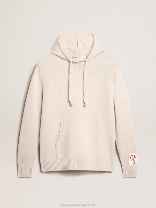 mujer sudadera de mezcla de cachemira blanca con capuchaGolden Goose 02H6983