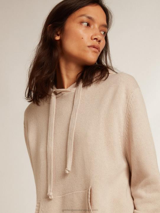 mujer sudadera de mezcla de cachemira blanca con capuchaGolden Goose 02H6983