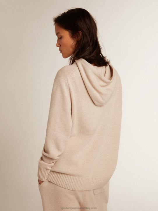 mujer sudadera de mezcla de cachemira blanca con capuchaGolden Goose 02H6983