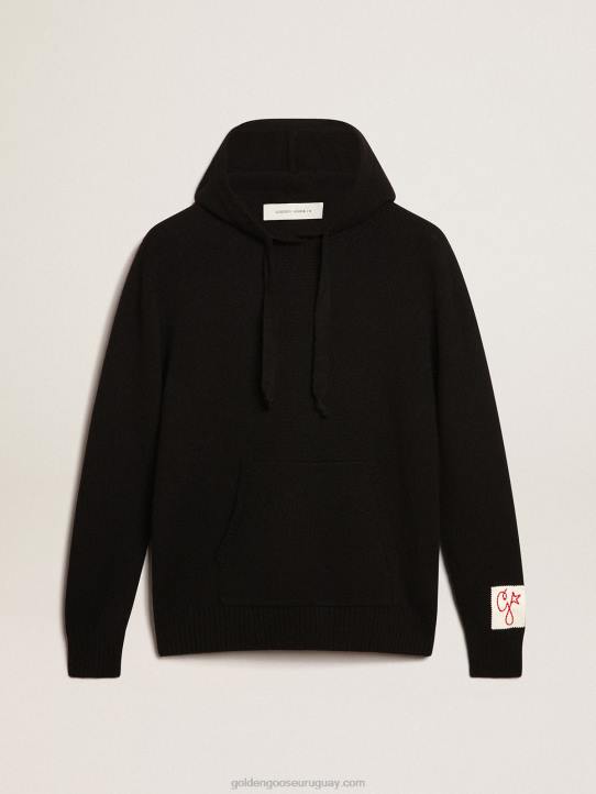 mujer sudadera de mezcla de cachemira negra con capuchaGolden Goose 02H6986