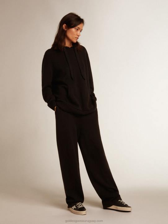 mujer sudadera de mezcla de cachemira negra con capuchaGolden Goose 02H6986