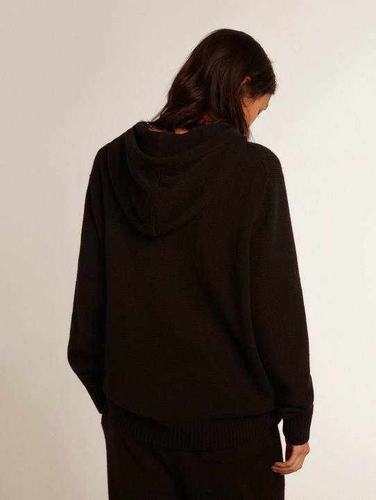 mujer sudadera de mezcla de cachemira negra con capuchaGolden Goose 02H6986