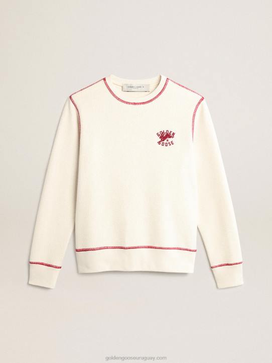 mujer sudadera heritage blanca con logo cnyGolden Goose 02H6981