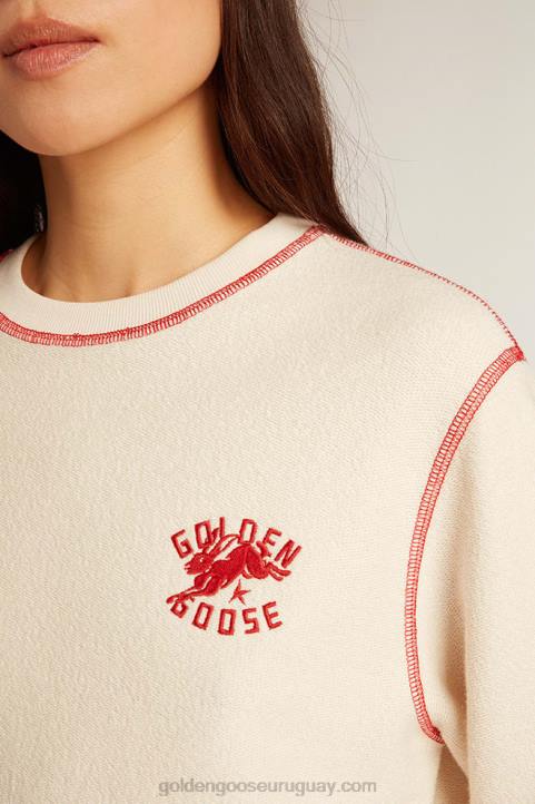 mujer sudadera heritage blanca con logo cnyGolden Goose 02H6981