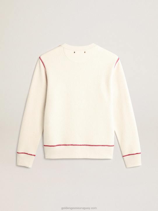 mujer sudadera heritage blanca con logo cnyGolden Goose 02H6981