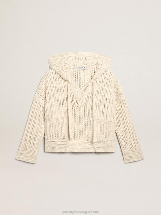 mujer top con capucha de algodón color papiroGolden Goose 02H61046