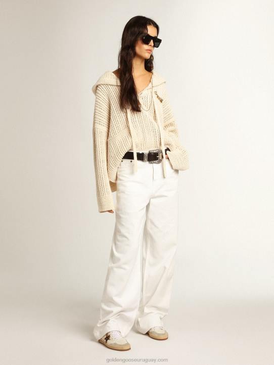 mujer top con capucha de algodón color papiroGolden Goose 02H61046