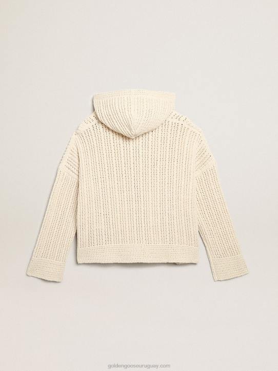 mujer top con capucha de algodón color papiroGolden Goose 02H61046