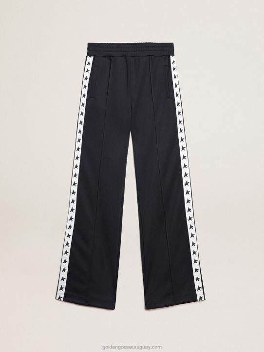 mujer Joggers azul oscuro con franja blanca y estrellas a contrasteGolden Goose 02H6922