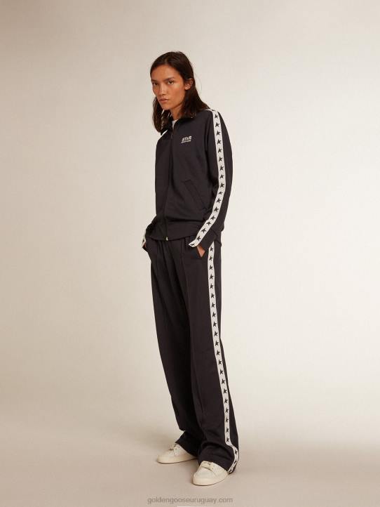 mujer Joggers azul oscuro con franja blanca y estrellas a contrasteGolden Goose 02H6922
