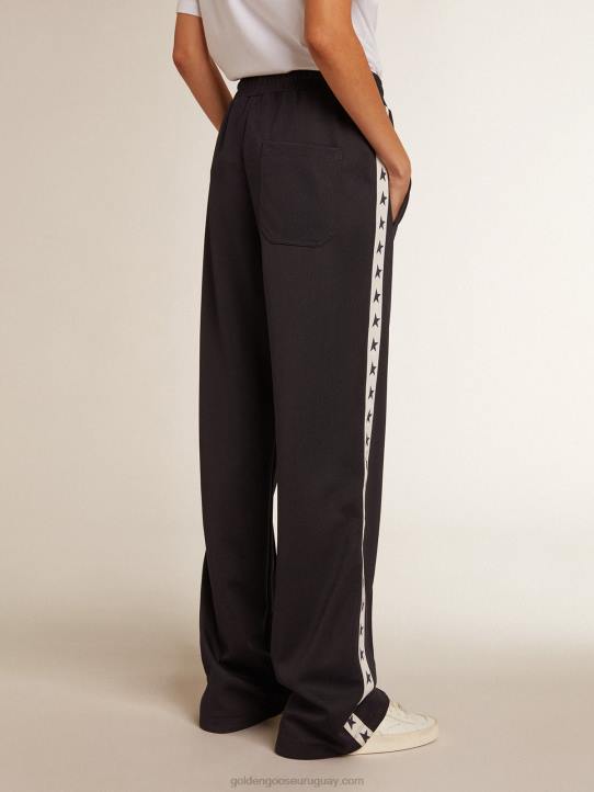 mujer Joggers azul oscuro con franja blanca y estrellas a contrasteGolden Goose 02H6922