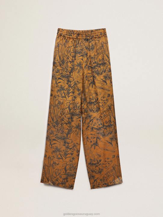 mujer Joggers en marrón dorado con estampado de libretas de la colección JourneyGolden Goose 02H6992