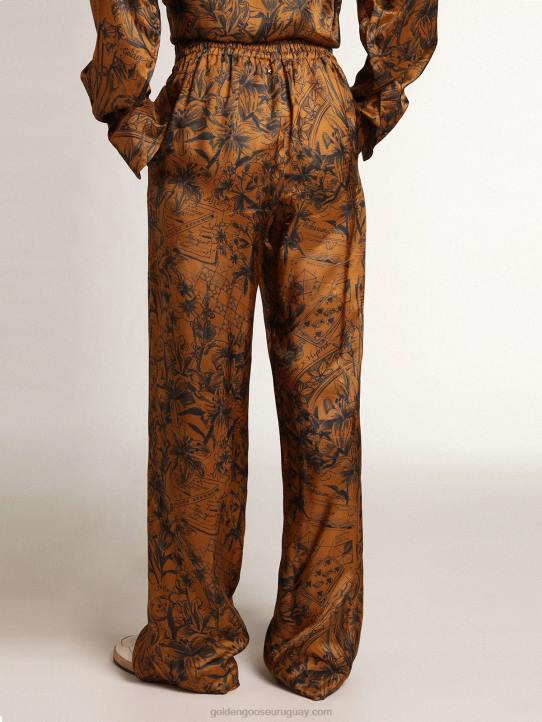 mujer Joggers en marrón dorado con estampado de libretas de la colección JourneyGolden Goose 02H6992