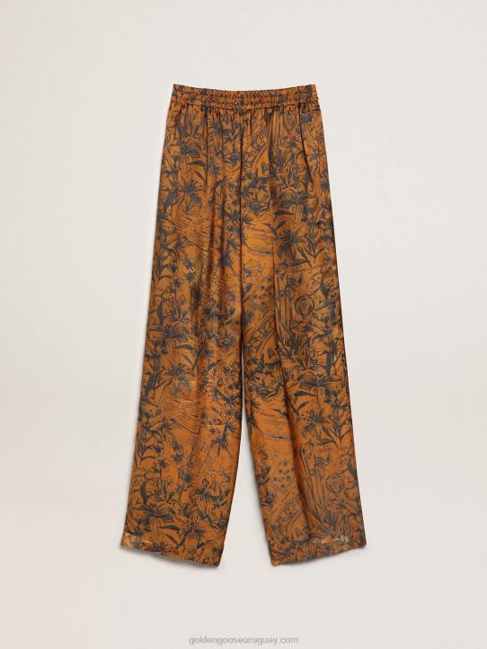 mujer Joggers en marrón dorado con estampado de libretas de la colección JourneyGolden Goose 02H6992