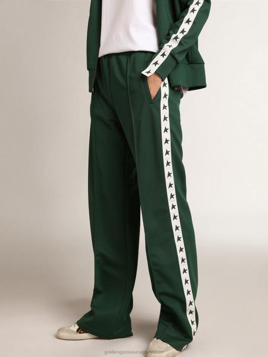 mujer Pantalón jogging verde brillante colección dorotea star con tira y estrellas en contrasteGolden Goose 02H61063