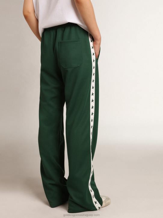 mujer Pantalón jogging verde brillante colección dorotea star con tira y estrellas en contrasteGolden Goose 02H61063