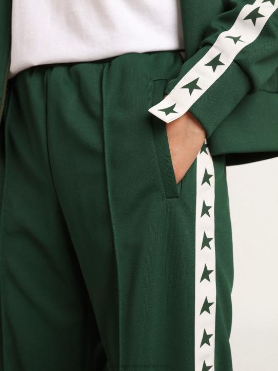 mujer Pantalón jogging verde brillante colección dorotea star con tira y estrellas en contrasteGolden Goose 02H61063