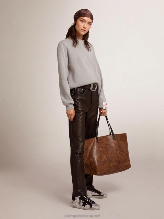 mujer Pantalones capri acampanados de la colección en suave piel de napa negraGolden Goose 02H61038