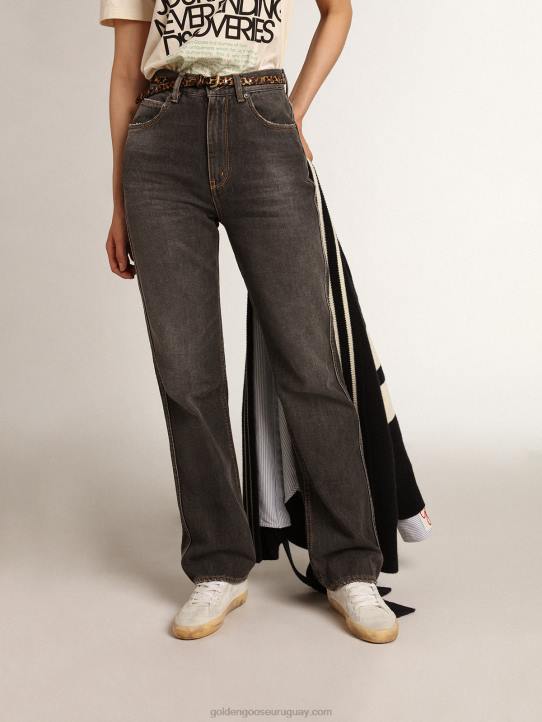 mujer Vaquero Frida negro efecto lavado a la piedra de la colección JourneyGolden Goose 02H6939