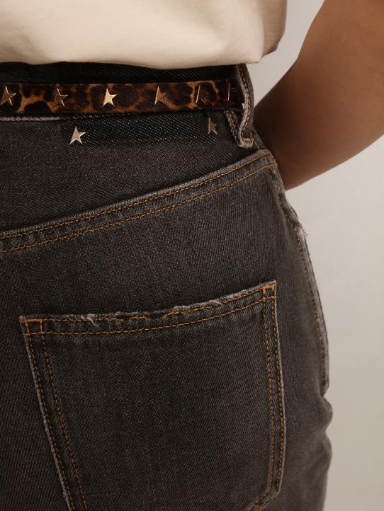 mujer Vaquero Frida negro efecto lavado a la piedra de la colección JourneyGolden Goose 02H6939
