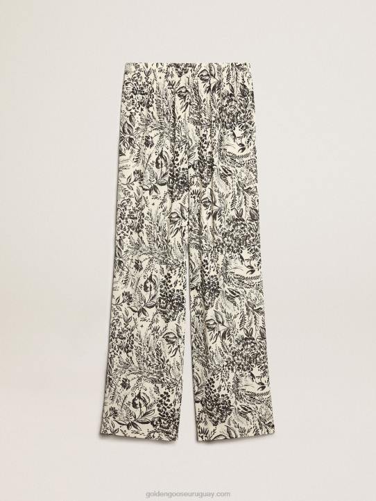 mujer jogger blanco con estampado toile de jouy negroGolden Goose 02H61053