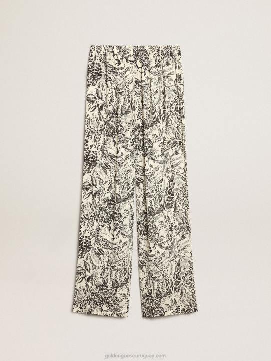 mujer jogger blanco con estampado toile de jouy negroGolden Goose 02H61053