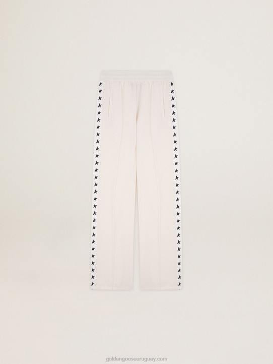 mujer joggers blancos con estrellas a los ladosGolden Goose 02H61060