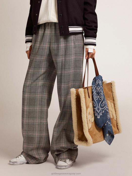 mujer joggers cuadros principe de gales gris y blancoGolden Goose 02H61032