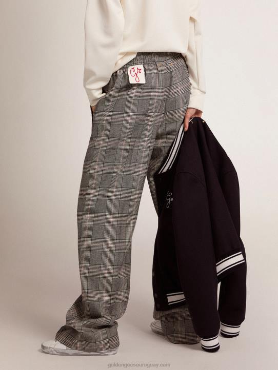 mujer joggers cuadros principe de gales gris y blancoGolden Goose 02H61032