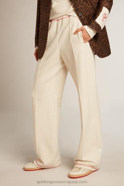 mujer joggers heritage blancos con logo cnyGolden Goose 02H6978