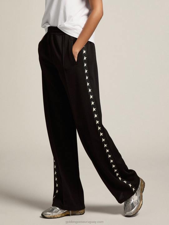 mujer joggers negros con estrellas blancas en los costadosGolden Goose 02H61057