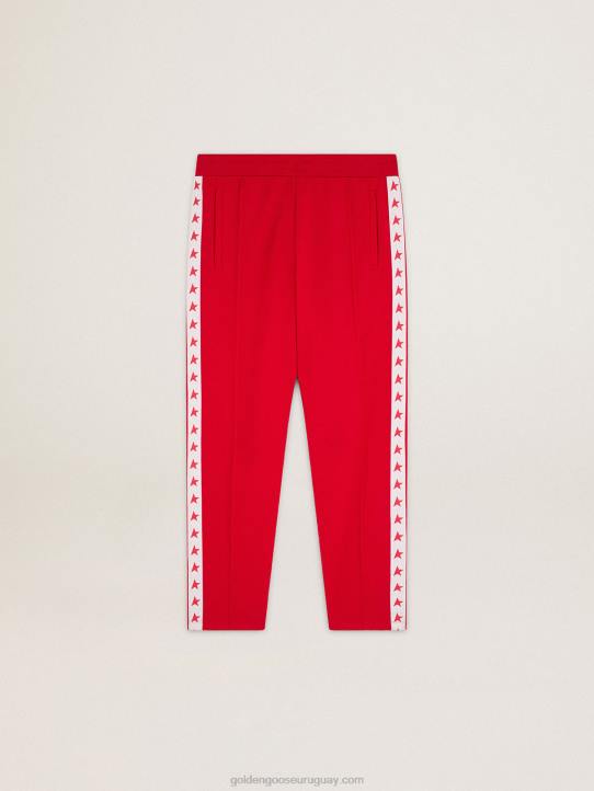 mujer joggers rojos con estrellas rojas en los costadosGolden Goose 02H6960
