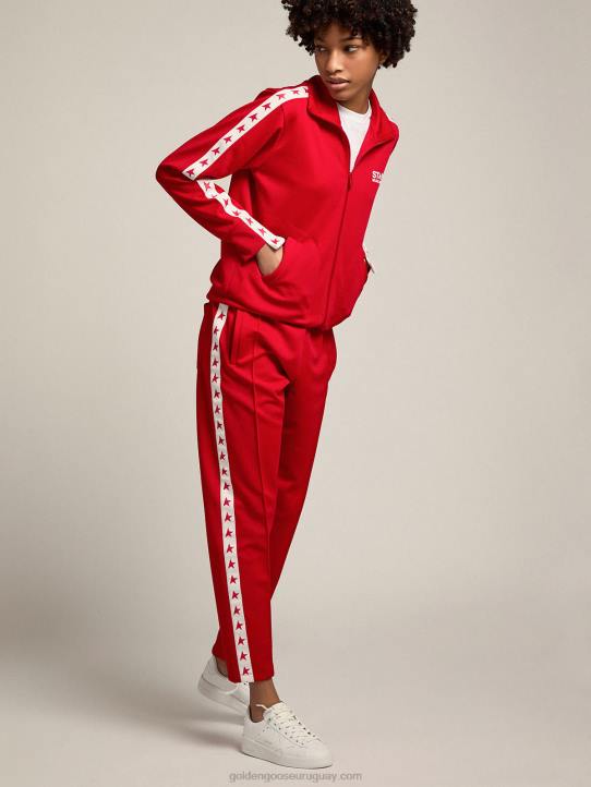 mujer joggers rojos con estrellas rojas en los costadosGolden Goose 02H6960