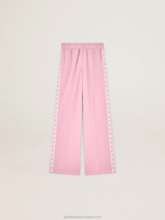 mujer joggers rosas con estrellas rosas a los ladosGolden Goose 02H6924