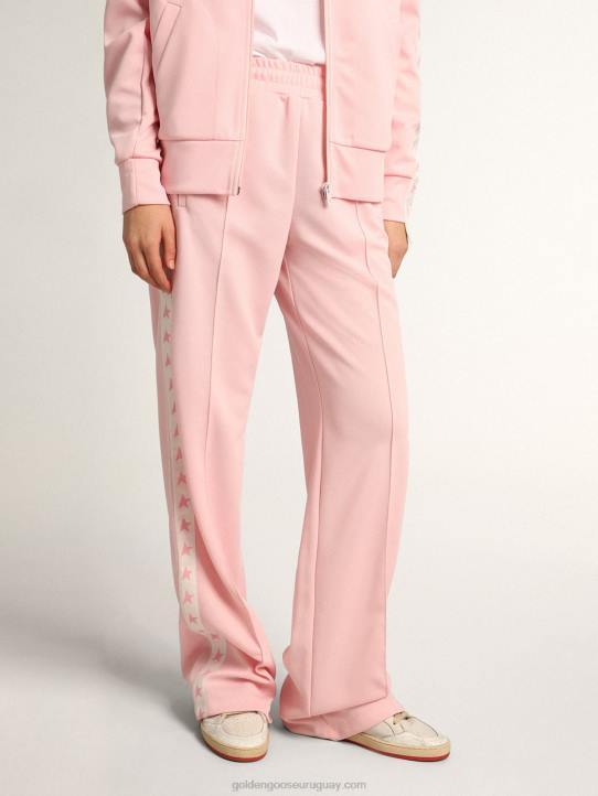 mujer joggers rosas con estrellas rosas a los ladosGolden Goose 02H6924