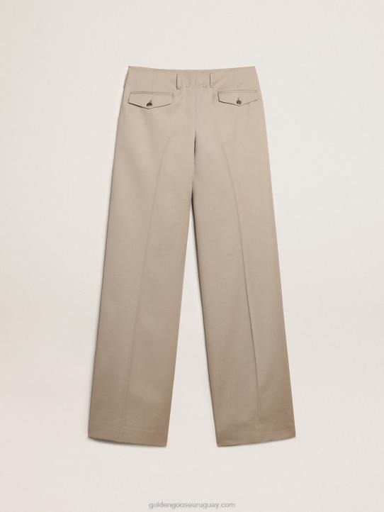 mujer pantalones de gabardina de lana beige claroGolden Goose 02H6944