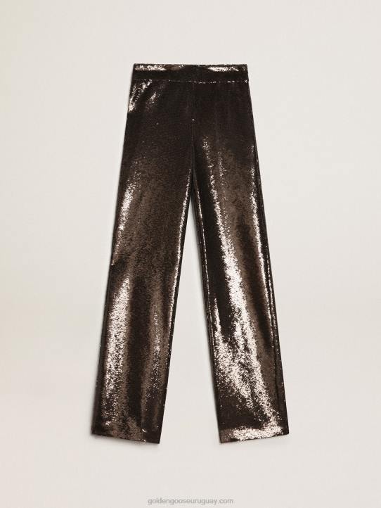 mujer pantalones grises con lentejuelas por toda la prendaGolden Goose 02H6941