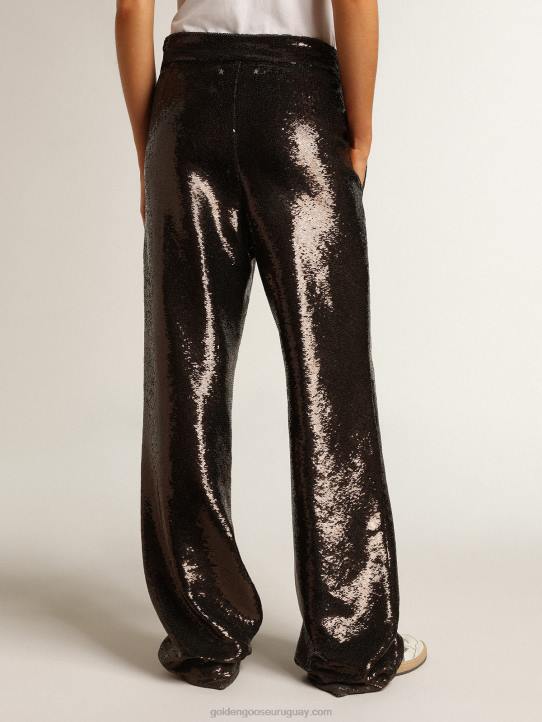 mujer pantalones grises con lentejuelas por toda la prendaGolden Goose 02H6941