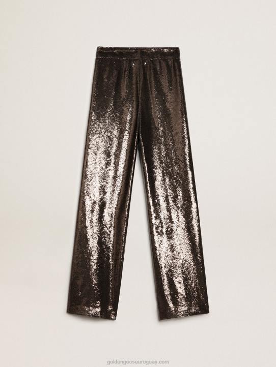 mujer pantalones grises con lentejuelas por toda la prendaGolden Goose 02H6941