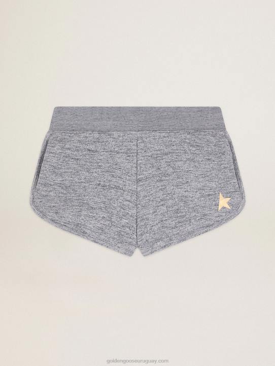 mujer shorts gris melange con estrella doradaGolden Goose 02H61004