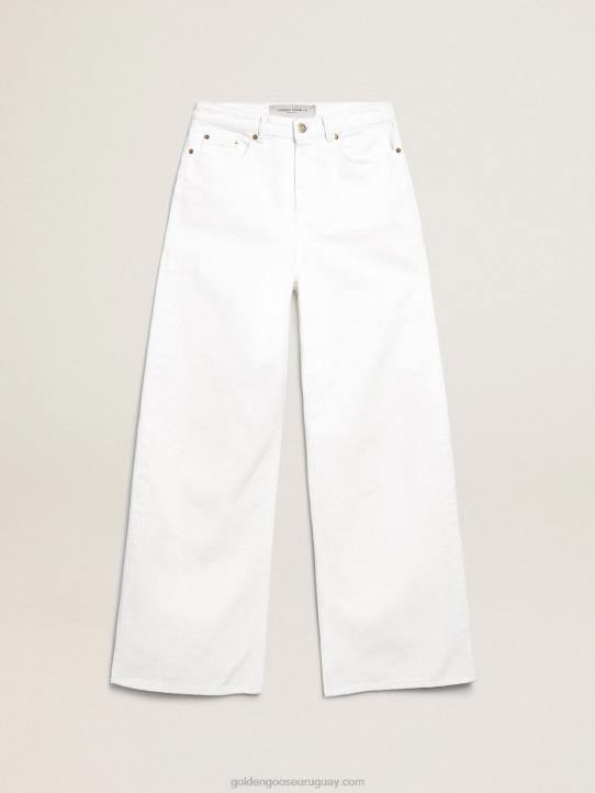 mujer vaqueros anchos de denim de toro blancoGolden Goose 02H61042