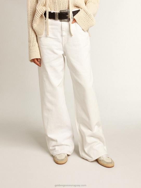 mujer vaqueros anchos de denim de toro blancoGolden Goose 02H61042