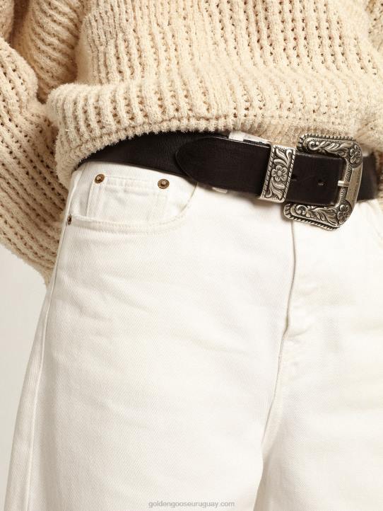 mujer vaqueros anchos de denim de toro blancoGolden Goose 02H61042