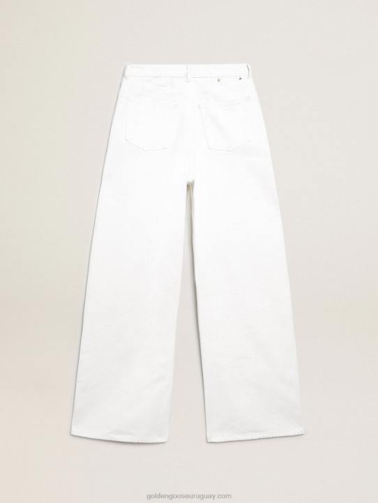 mujer vaqueros anchos de denim de toro blancoGolden Goose 02H61042