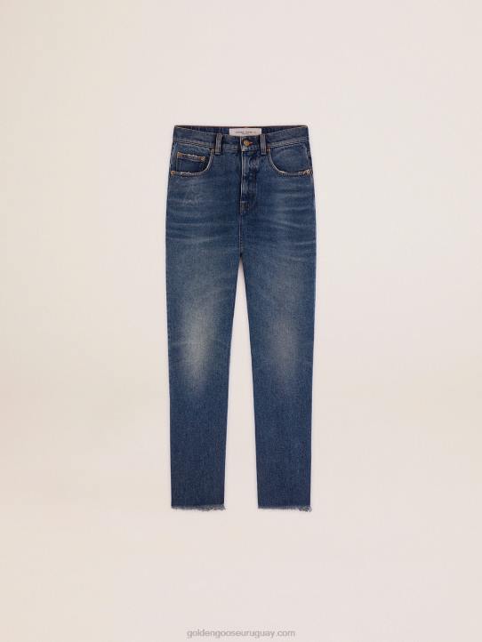 mujer vaqueros cropped acampanados de la colección con lavado medioGolden Goose 02H61014