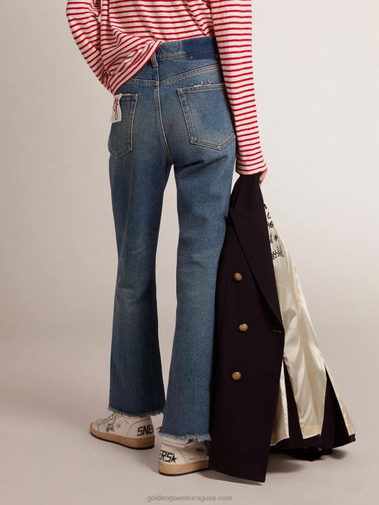 mujer vaqueros cropped acampanados de la colección con lavado medioGolden Goose 02H61014