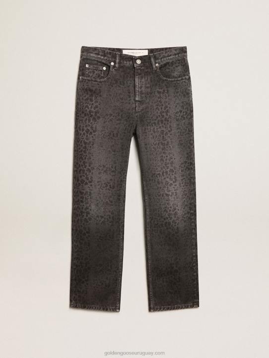 mujer vaqueros grises con estampado de leopardoGolden Goose 02H6920
