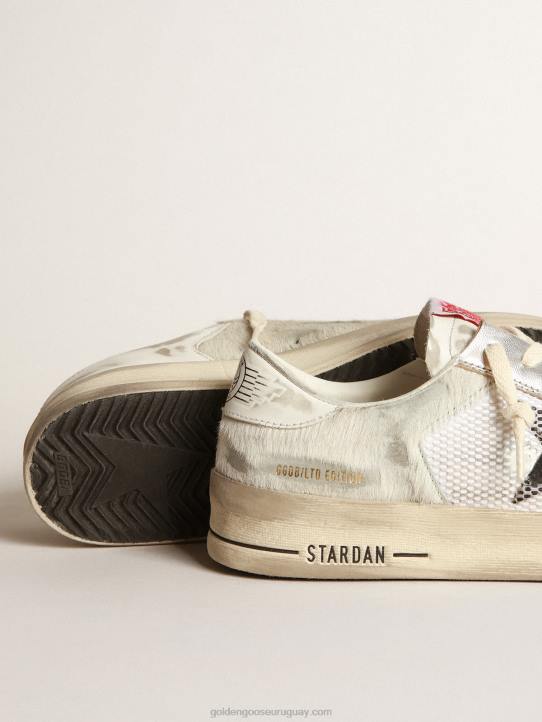 mujer Zapatillas deportivas stardan lab de piel de potro blanca y piel con estrella de ante negroGolden Goose 02H6252