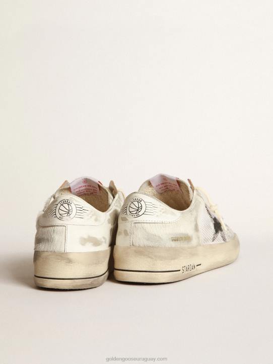 mujer Zapatillas deportivas stardan lab de piel de potro blanca y piel con estrella de ante negroGolden Goose 02H6252